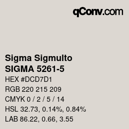 Farbcode: Sigma Sigmulto - SIGMA 5261-5 | qconv.com