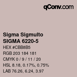 カラーコード: Sigma Sigmulto - SIGMA 6220-5 | qconv.com