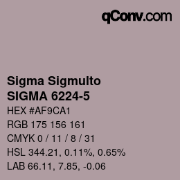 Código de color: Sigma Sigmulto - SIGMA 6224-5 | qconv.com