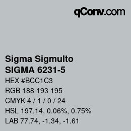 Farbcode: Sigma Sigmulto - SIGMA 6231-5 | qconv.com