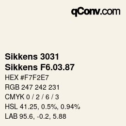 Código de color: Sikkens 3031 - Sikkens F6.03.87 | qconv.com