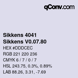 Color code: Sikkens 4041 - Sikkens V0.07.80 | qconv.com