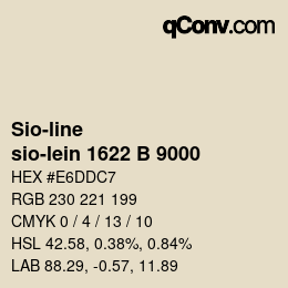 Farbcode: Sio-line - sio-lein 1622 B 9000 | qconv.com