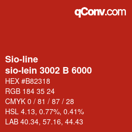 Farbcode: Sio-line - sio-lein 3002 B 6000 | qconv.com