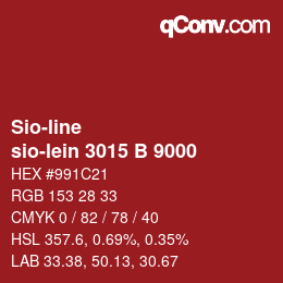 Farbcode: Sio-line - sio-lein 3015 B 9000 | qconv.com