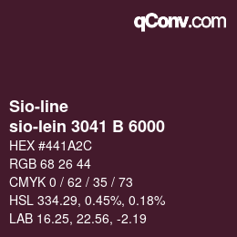 Farbcode: Sio-line - sio-lein 3041 B 6000 | qconv.com