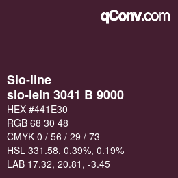 Farbcode: Sio-line - sio-lein 3041 B 9000 | qconv.com