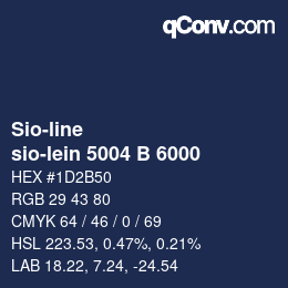 颜色代码: Sio-line - sio-lein 5004 B 6000 | qconv.com