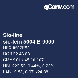 颜色代码: Sio-line - sio-lein 5004 B 9000 | qconv.com