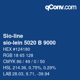 Farbcode: Sio-line - sio-lein 5020 B 9000 | qconv.com