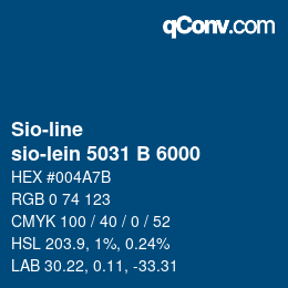 Código de color: Sio-line - sio-lein 5031 B 6000 | qconv.com