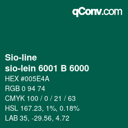 颜色代码: Sio-line - sio-lein 6001 B 6000 | qconv.com