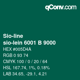 颜色代码: Sio-line - sio-lein 6001 B 9000 | qconv.com