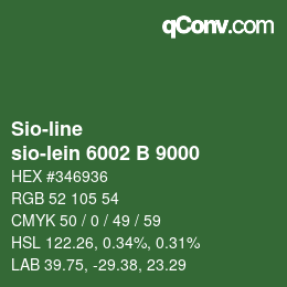 Code couleur: Sio-line - sio-lein 6002 B 9000 | qconv.com