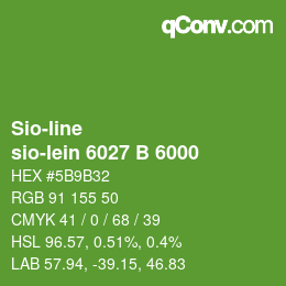 颜色代码: Sio-line - sio-lein 6027 B 6000 | qconv.com