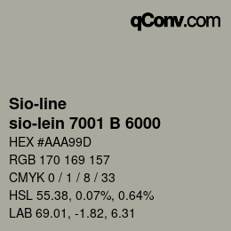 Código de color: Sio-line - sio-lein 7001 B 6000 | qconv.com