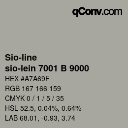 Code couleur: Sio-line - sio-lein 7001 B 9000 | qconv.com