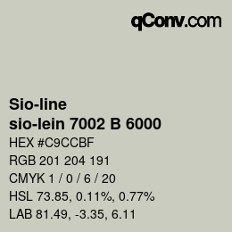 颜色代码: Sio-line - sio-lein 7002 B 6000 | qconv.com