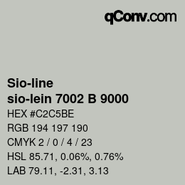 颜色代码: Sio-line - sio-lein 7002 B 9000 | qconv.com