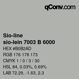颜色代码: Sio-line - sio-lein 7003 B 6000 | qconv.com
