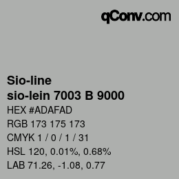 颜色代码: Sio-line - sio-lein 7003 B 9000 | qconv.com