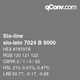 颜色代码: Sio-line - sio-lein 7024 B 9000 | qconv.com