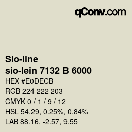 Código de color: Sio-line - sio-lein 7132 B 6000 | qconv.com