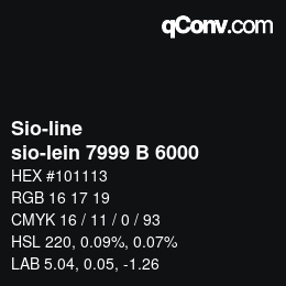 Farbcode: Sio-line - sio-lein 7999 B 6000 | qconv.com