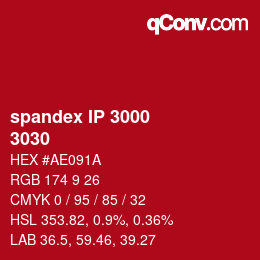 カラーコード: spandex IP 3000 - 3030 | qconv.com