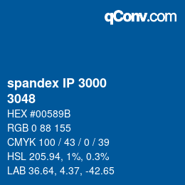 カラーコード: spandex IP 3000 - 3048 | qconv.com
