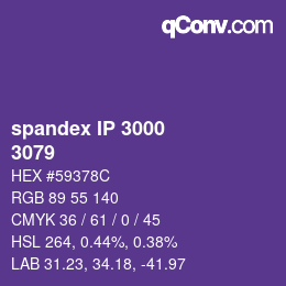 カラーコード: spandex IP 3000 - 3079 | qconv.com