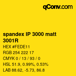 Farbcode: spandex IP 3000 matt - 3001R | qconv.com