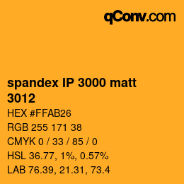 Farbcode: spandex IP 3000 matt - 3012 | qconv.com