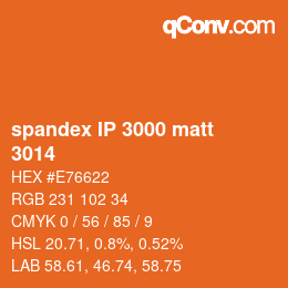 Farbcode: spandex IP 3000 matt - 3014 | qconv.com