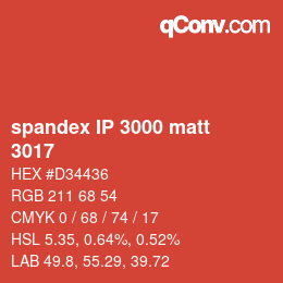 Farbcode: spandex IP 3000 matt - 3017 | qconv.com