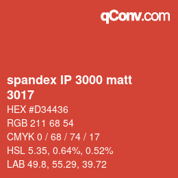 Código de color: spandex IP 3000 matt - 3017 | qconv.com