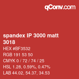 Código de color: spandex IP 3000 matt - 3018 | qconv.com