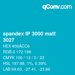 Farbcode: spandex IP 3000 matt - 3027 | qconv.com