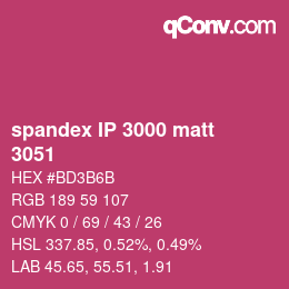 Farbcode: spandex IP 3000 matt - 3051 | qconv.com