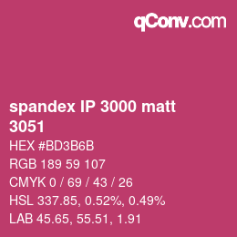 Código de color: spandex IP 3000 matt - 3051 | qconv.com