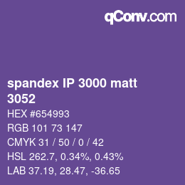 Farbcode: spandex IP 3000 matt - 3052 | qconv.com