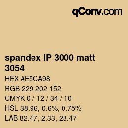 Farbcode: spandex IP 3000 matt - 3054 | qconv.com