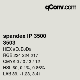 Farbcode: spandex IP 3500 - 3503 | qconv.com