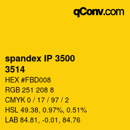 Farbcode: spandex IP 3500 - 3514 | qconv.com