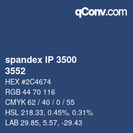 Farbcode: spandex IP 3500 - 3552 | qconv.com