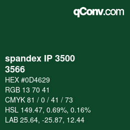 Farbcode: spandex IP 3500 - 3566 | qconv.com