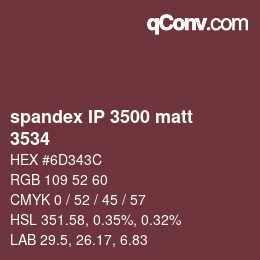 Farbcode: spandex IP 3500 matt - 3534 | qconv.com