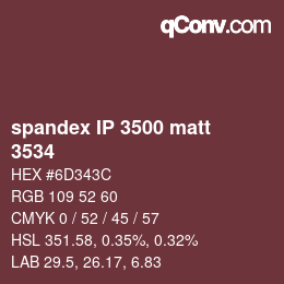 Código de color: spandex IP 3500 matt - 3534 | qconv.com