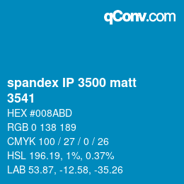 Farbcode: spandex IP 3500 matt - 3541 | qconv.com