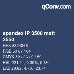 Farbcode: spandex IP 3500 matt - 3550 | qconv.com